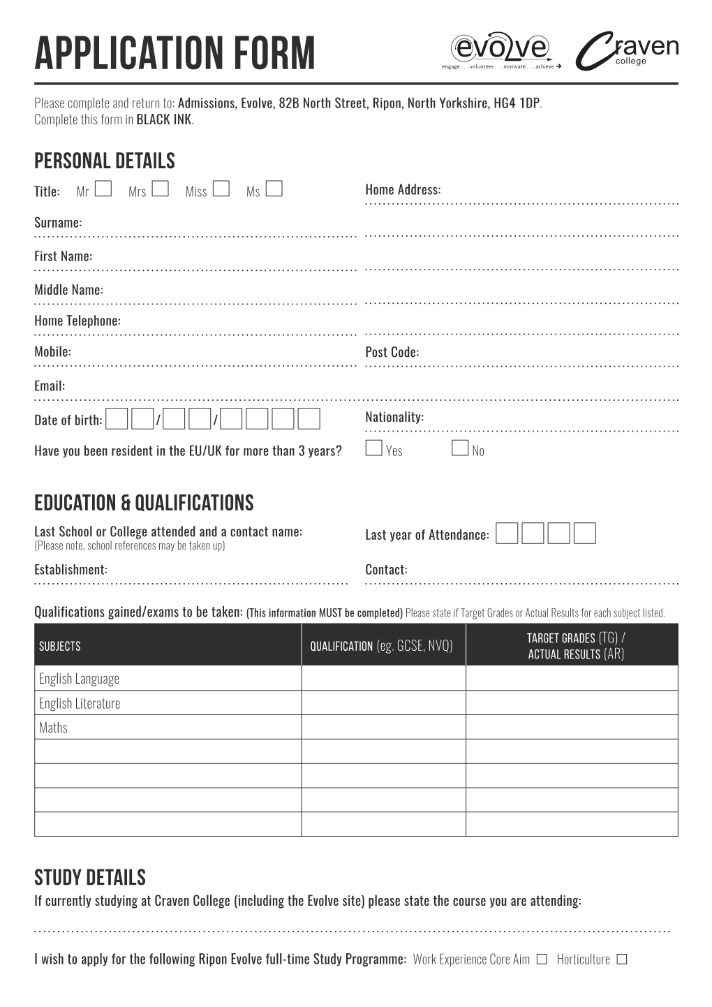 Application Form