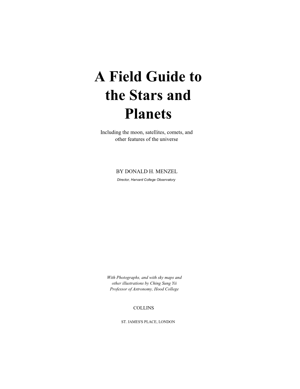 A Field Guide to the Stars and Planets