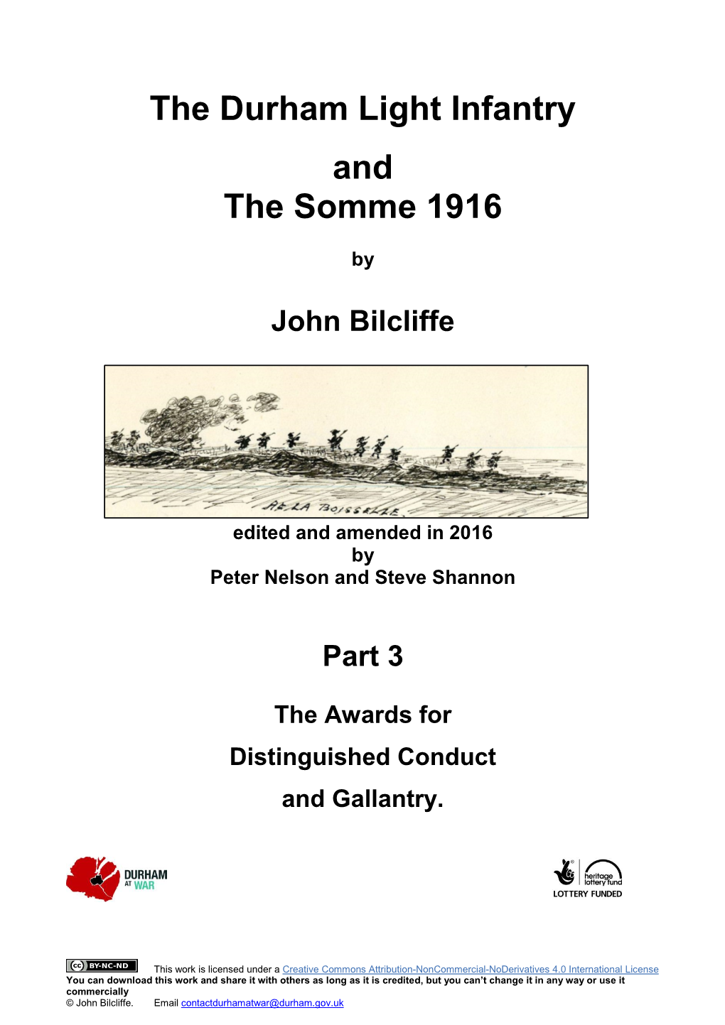 The Durham Light Infantry and the Somme 1916