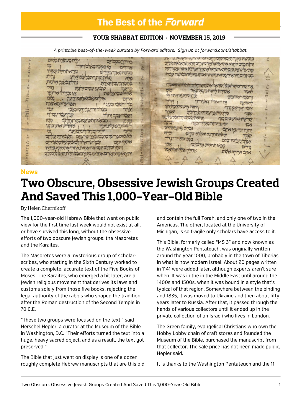 Two Obscure, Obsessive Jewish Groups Created and Saved This 1,000-Year-Old Bible