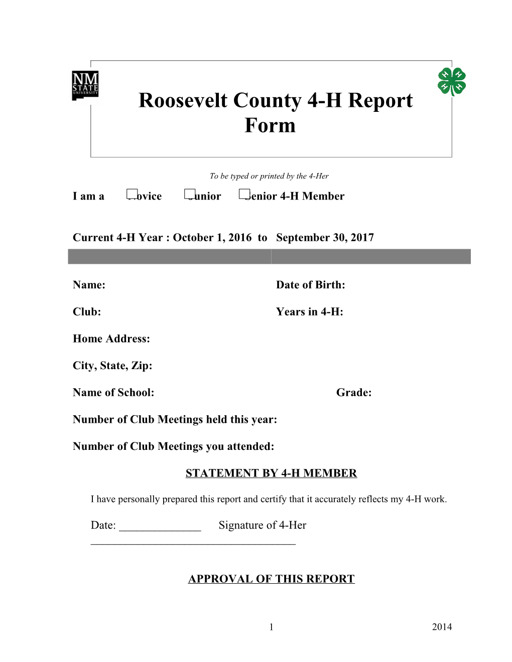 Chaves County Report Form