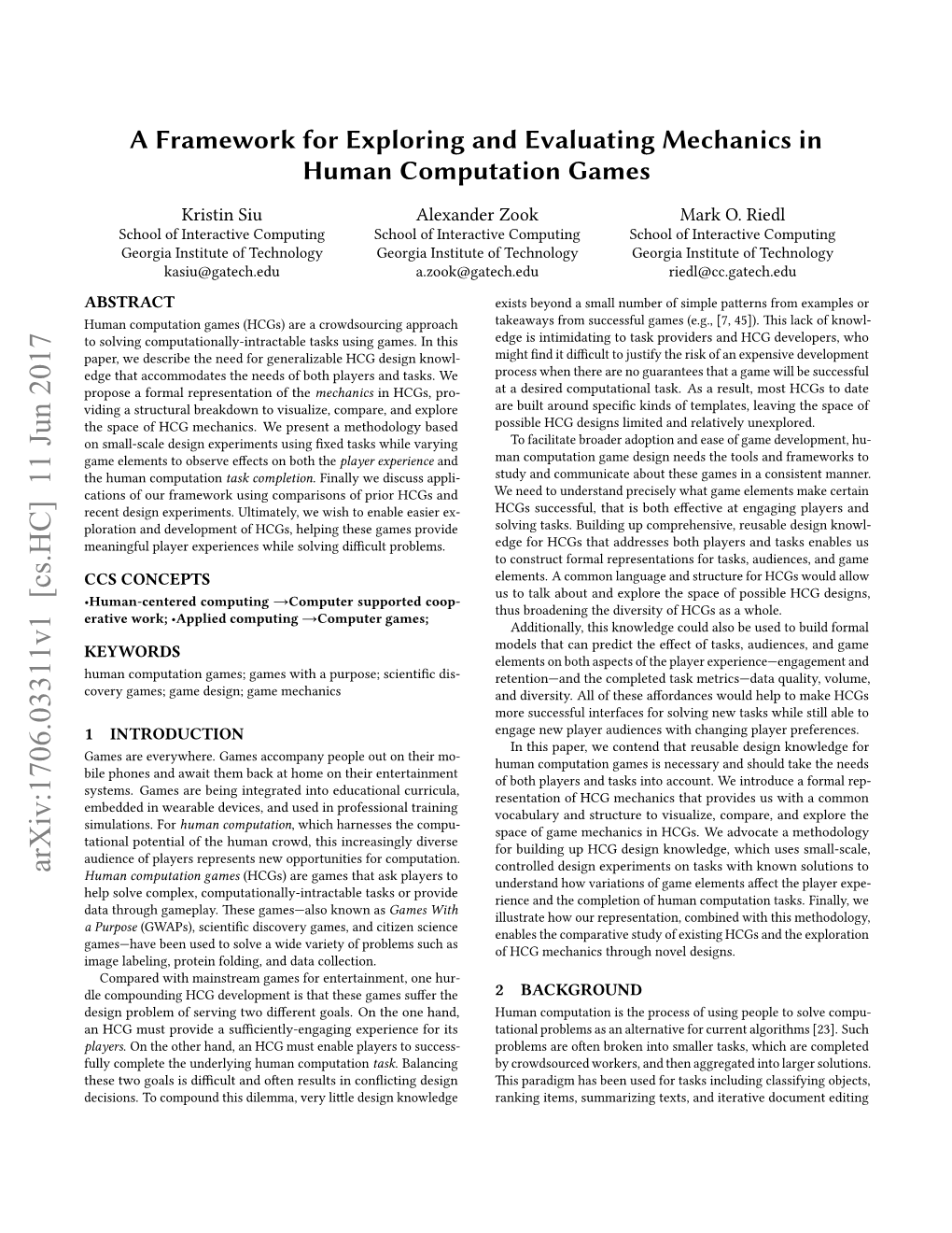 A Framework for Exploring and Evaluating Mechanics in Human Computation Games