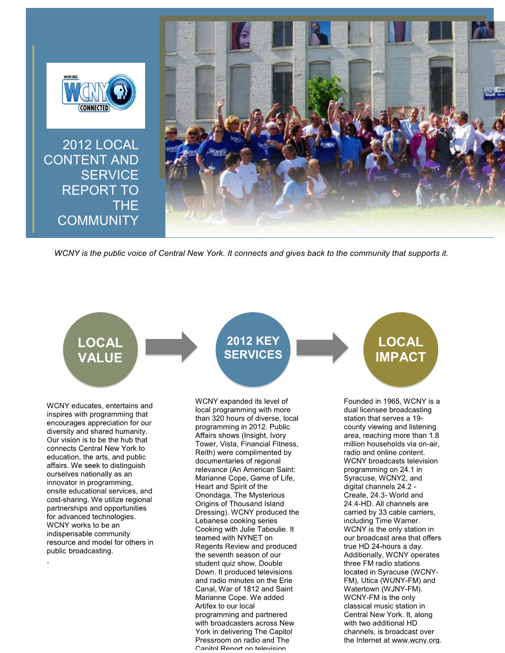 2012 Local Content and Service Report To