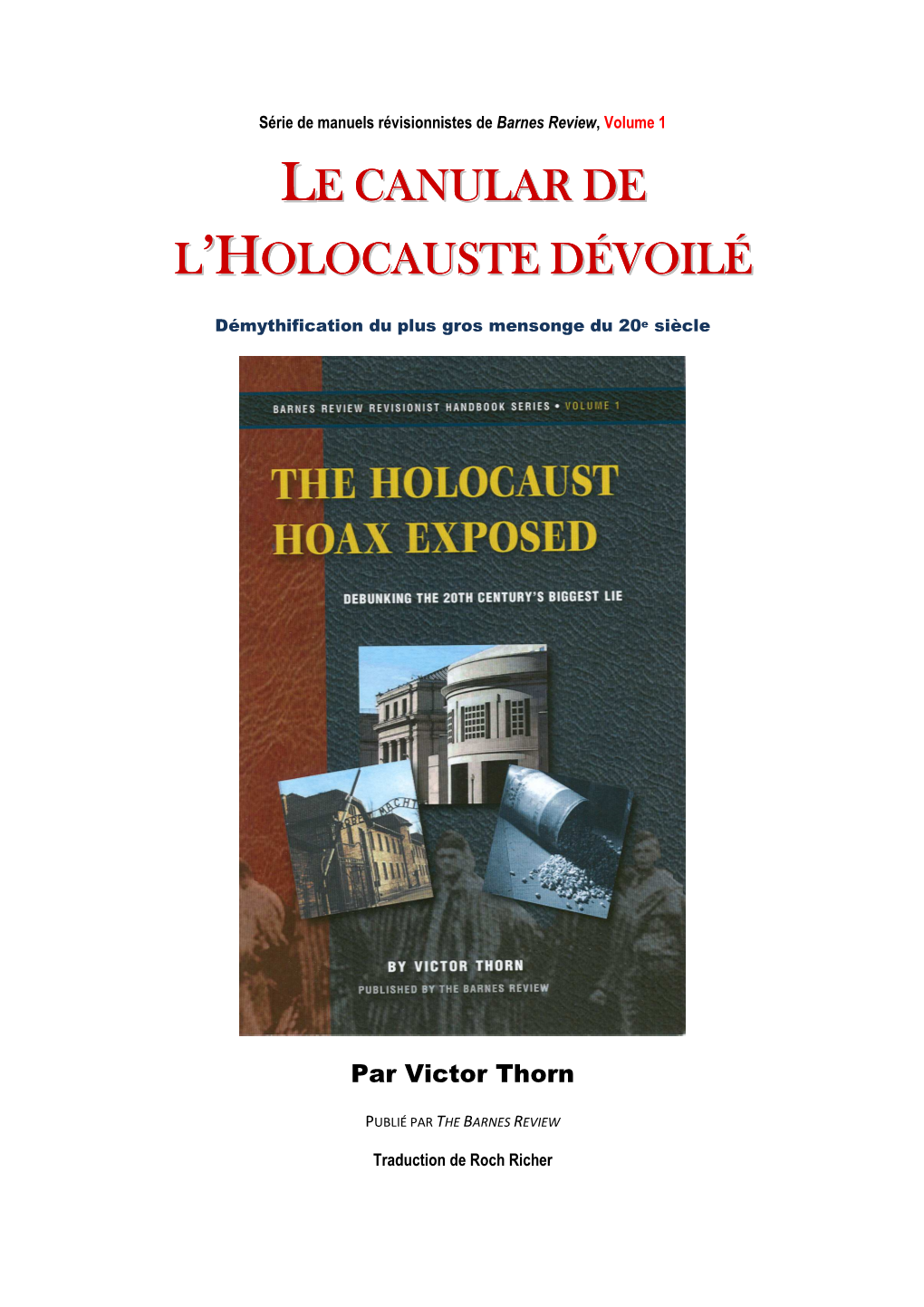 Le Canular De L'holocauste Dévoilé