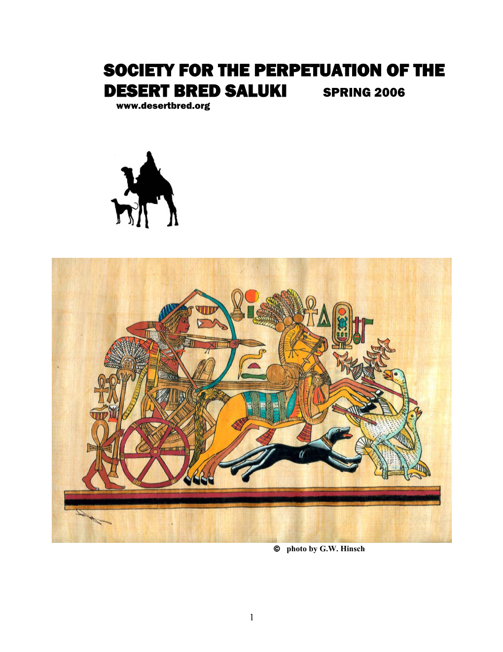 Society for the Perpetuation of the Desert Bred Saluki Spring 2006