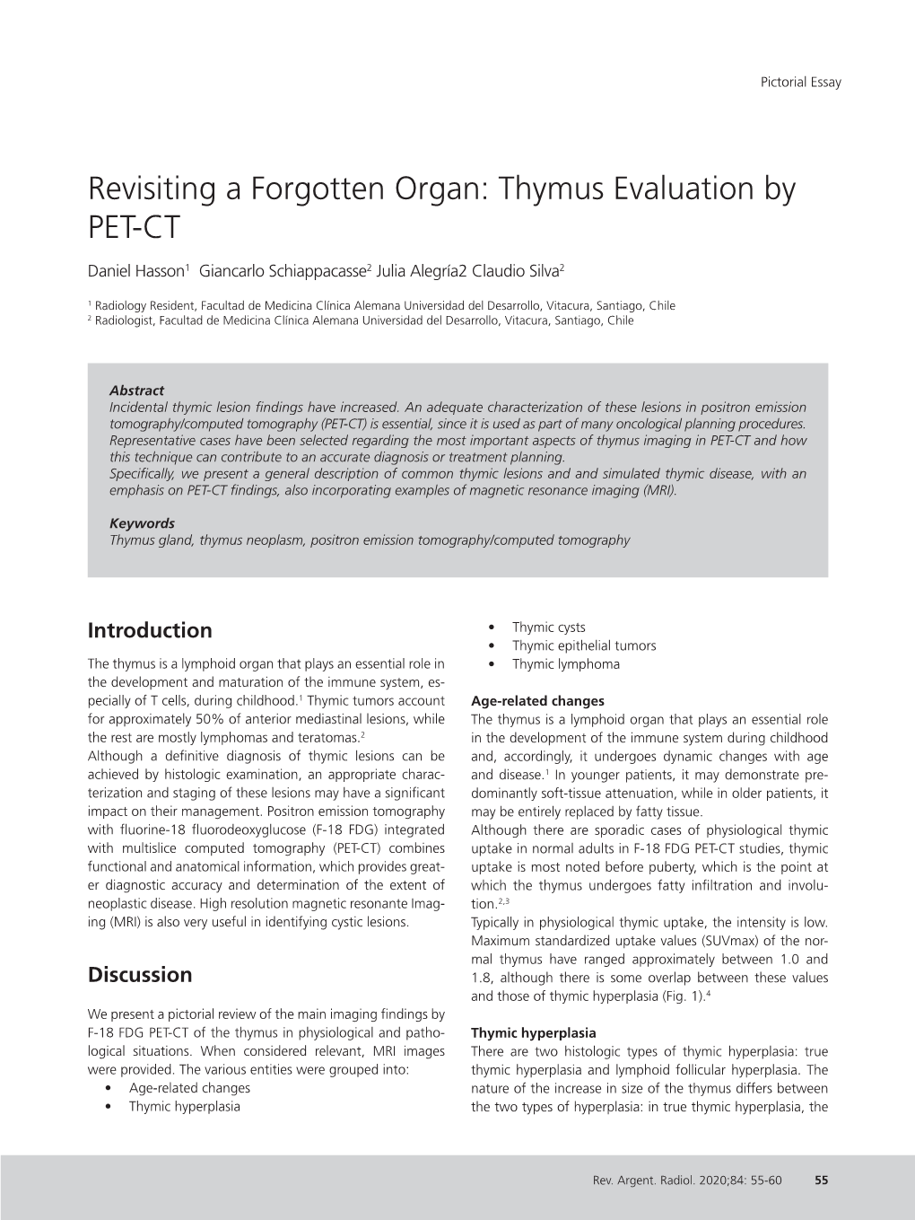 Revisiting a Forgotten Organ: Thymus Evaluation by PET-CT