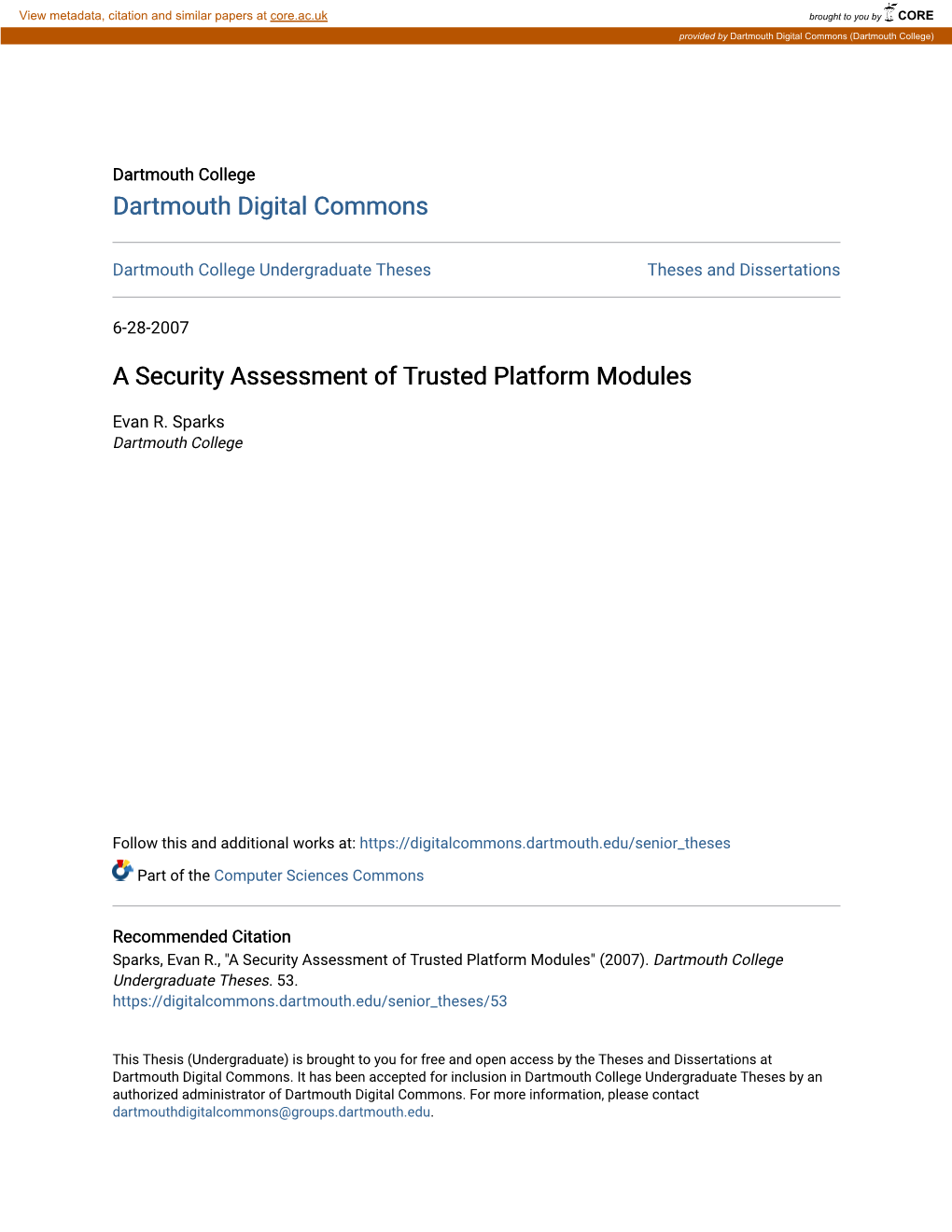 A Security Assessment of Trusted Platform Modules