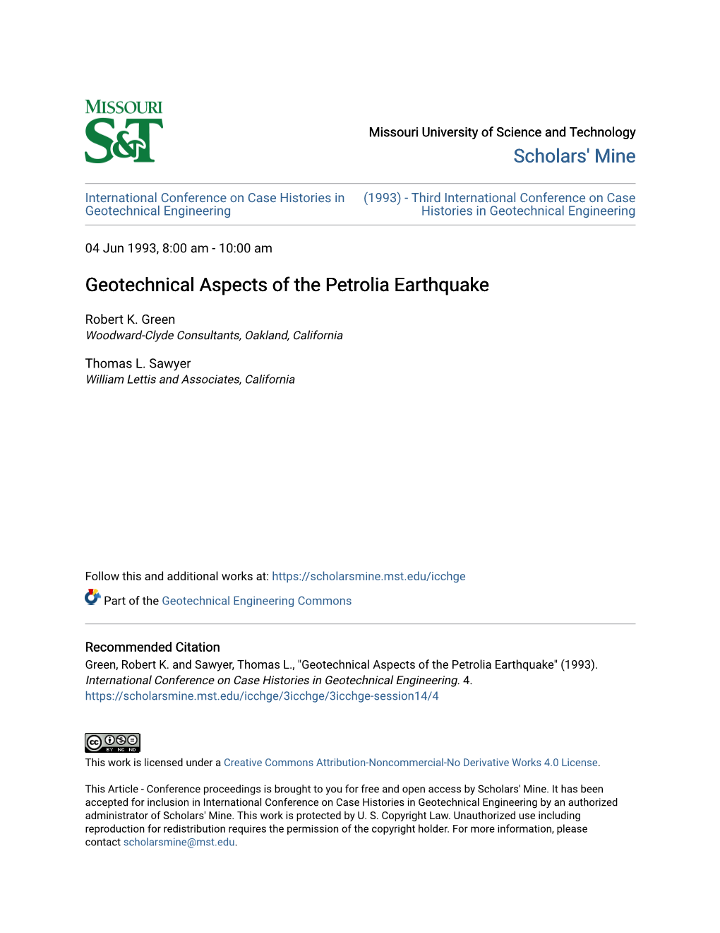 Geotechnical Aspects of the Petrolia Earthquake