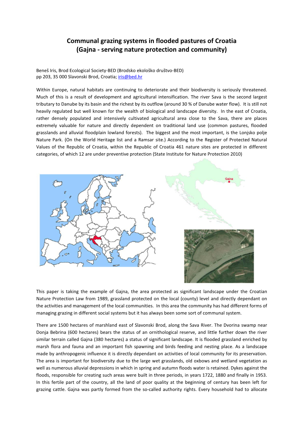Communal Grazing Systems in Flooded Pastures of Croatia (Gajna - Serving Nature Protection and Community)
