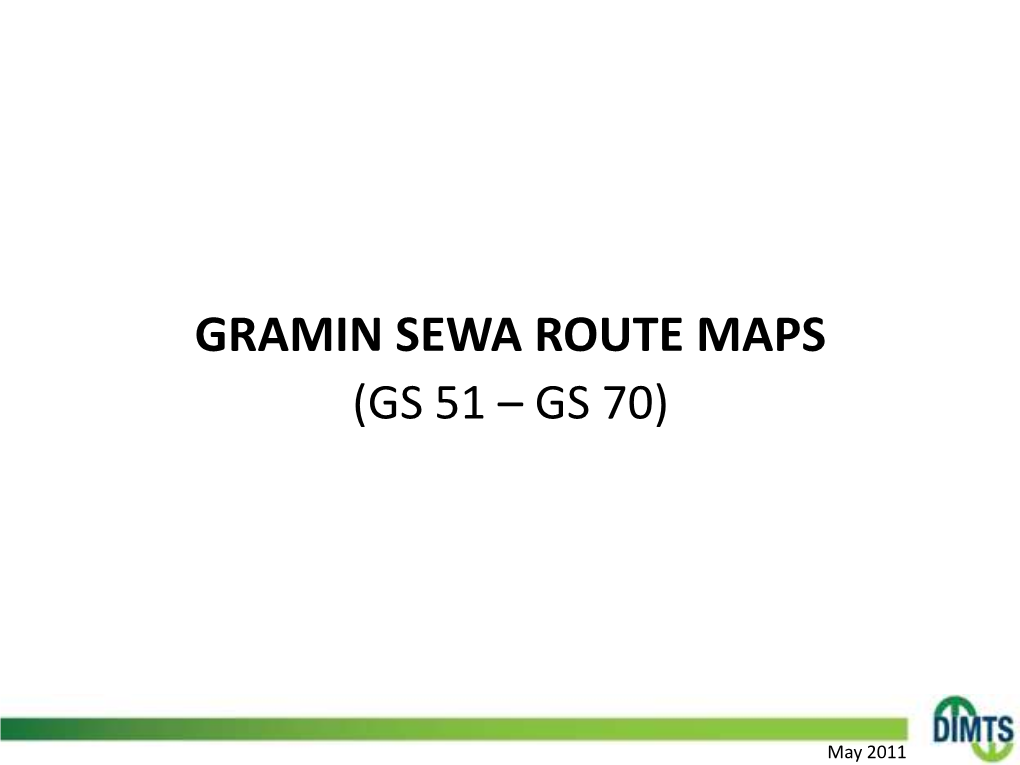 Gramin Sewa Route Maps (Gs 51 – Gs 70)