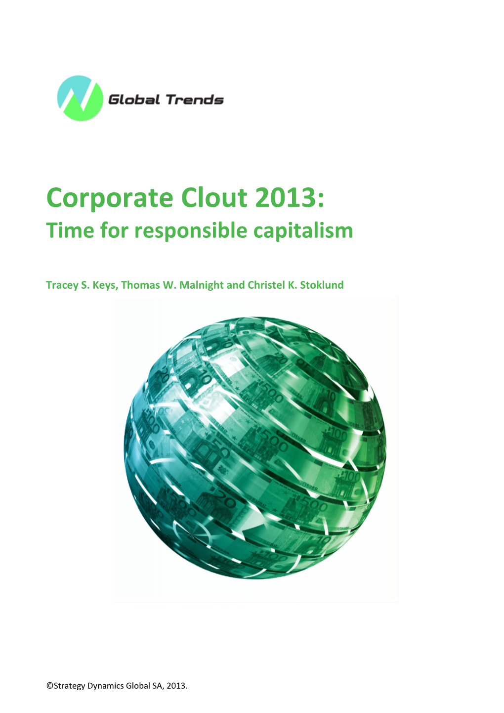 Corporate Clout 2013: Time for Responsible Capitalism