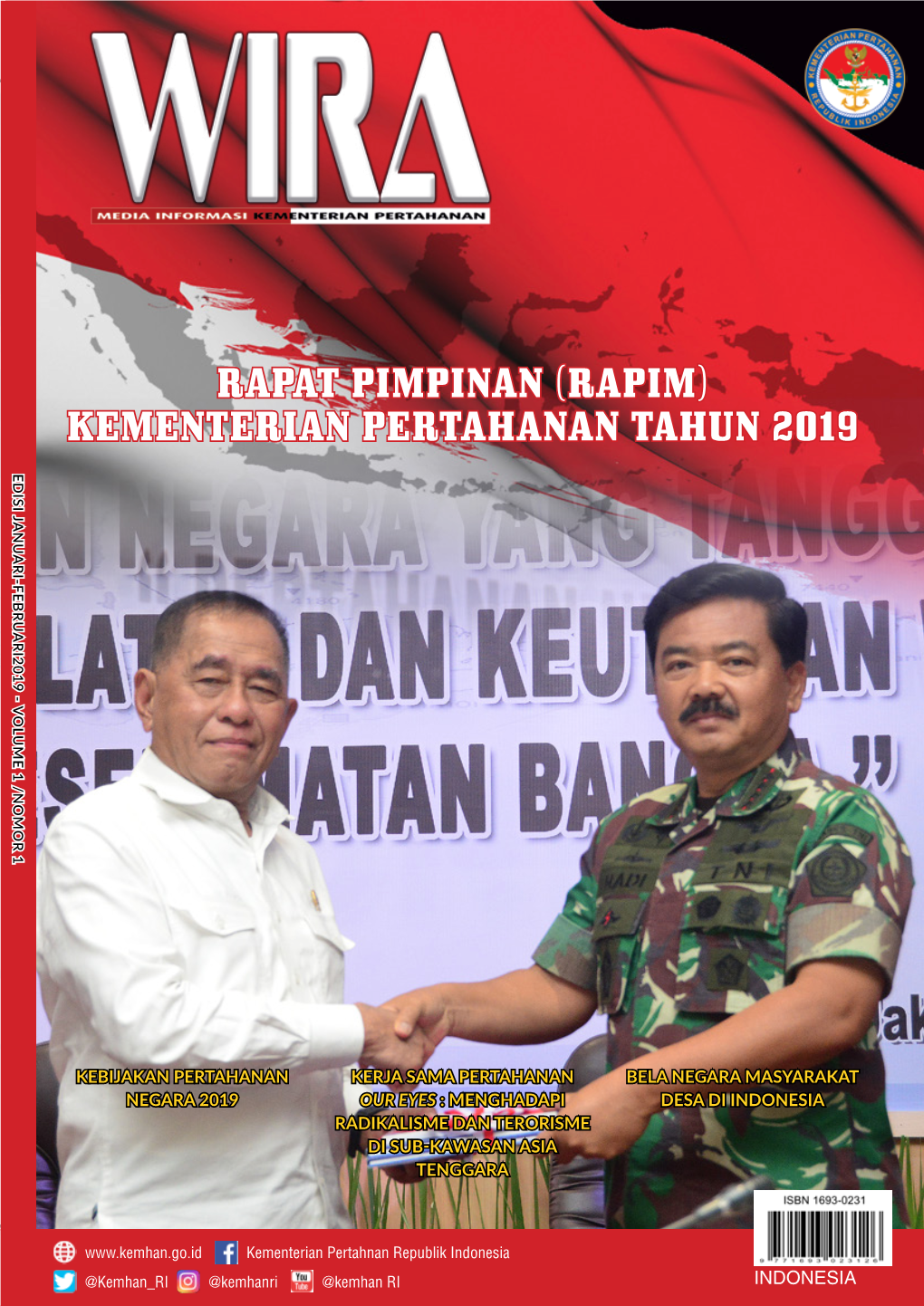 Rapat Pimpinan (Rapim) Kementerian Pertahanan Tahun 2019 Edisi Januari-Februari2019 - Volume 1 /Nomor
