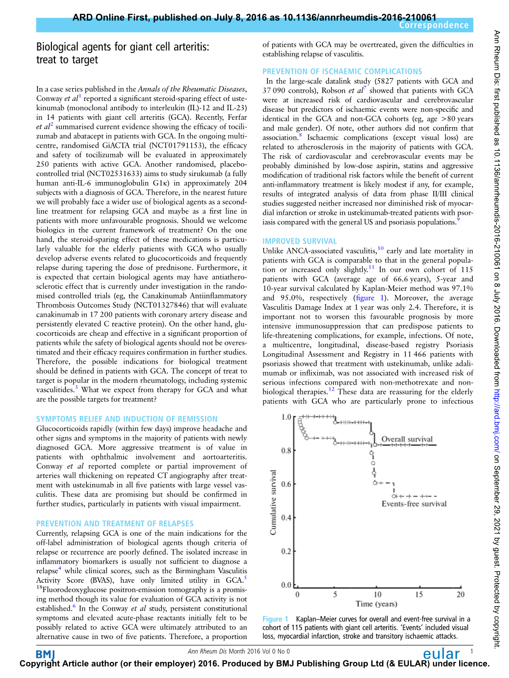 Biological Agents for Giant Cell Arteritis: Treat to Target