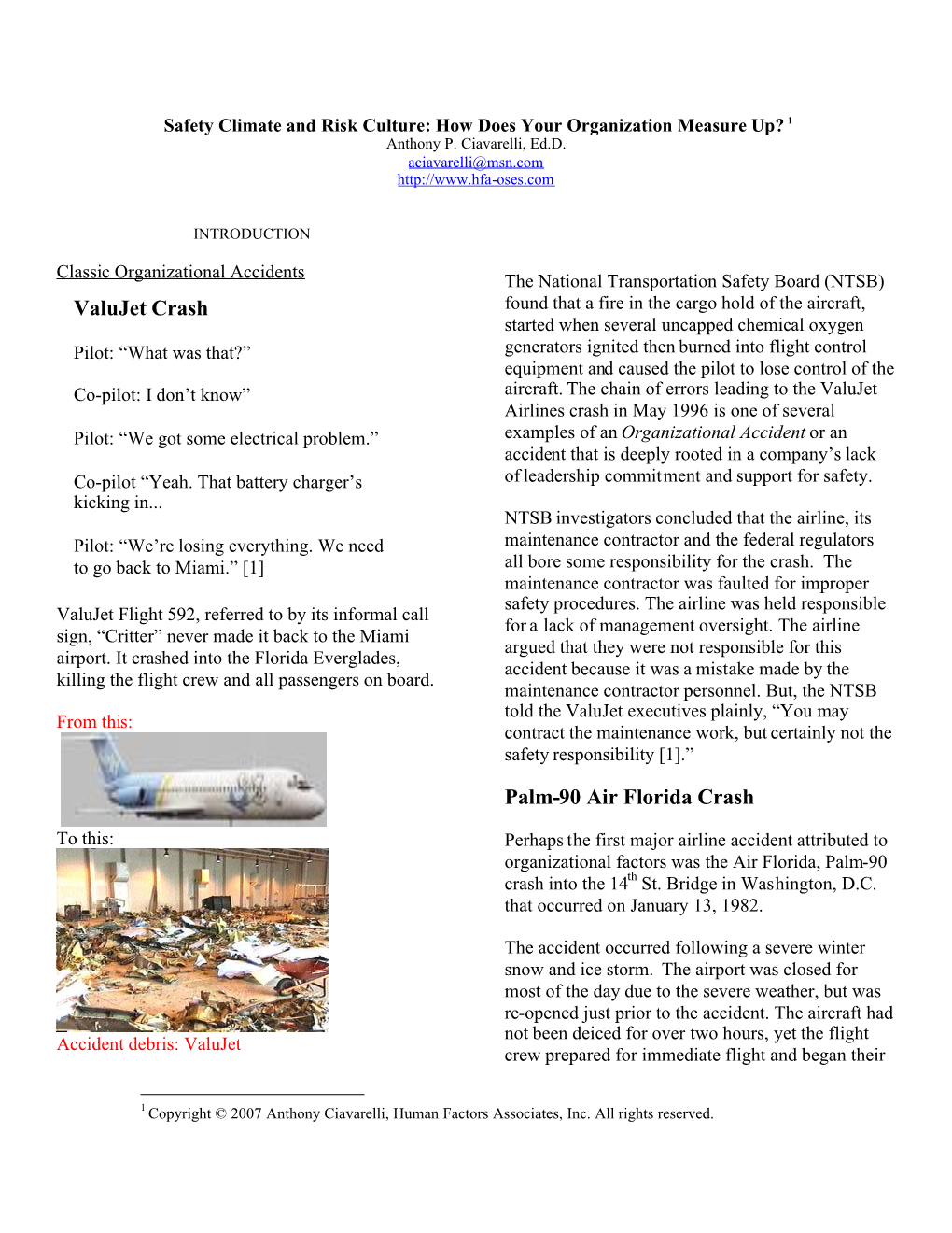 Palm-90 Air Florida Crash Valujet Crash