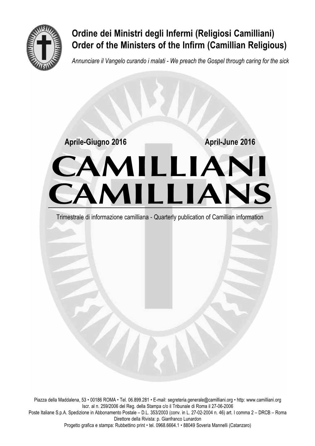 Camilliani Camillians Trimestrale Di Informazione Camilliana - Quarterly Publication of Camillian Information