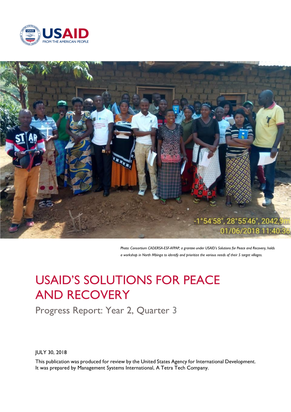 Usaid's Solutions for Peace and Recovery