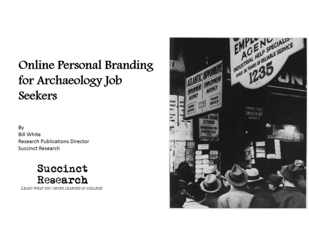Online Personal Branding for Archaeology Job Seekers