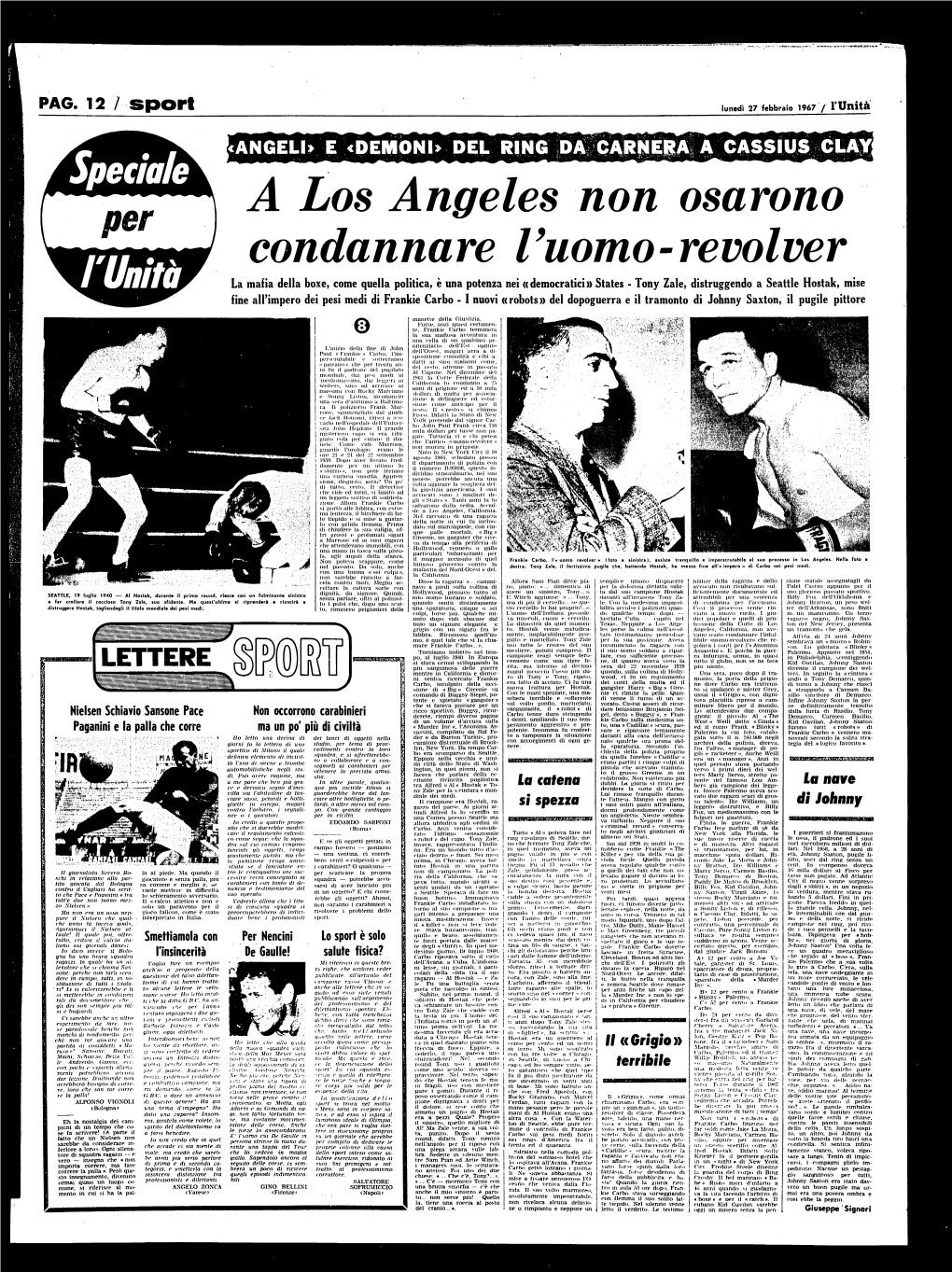 PAG. 12 /Sport Lunedi 27 Febbraio 1967 / Fumta