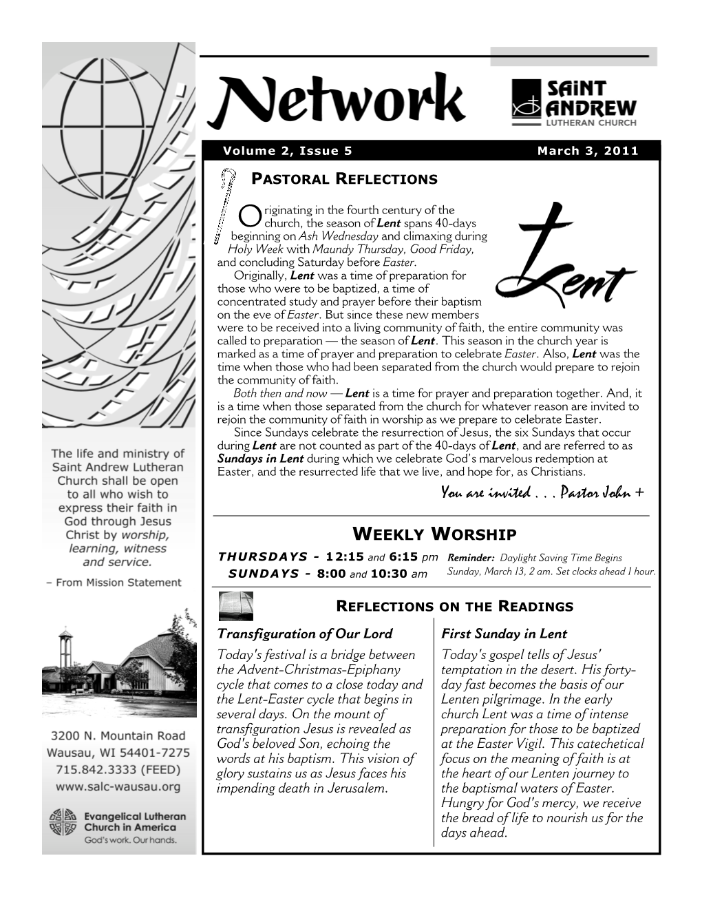 Network for Weeks of 3-6, 3-13 2011