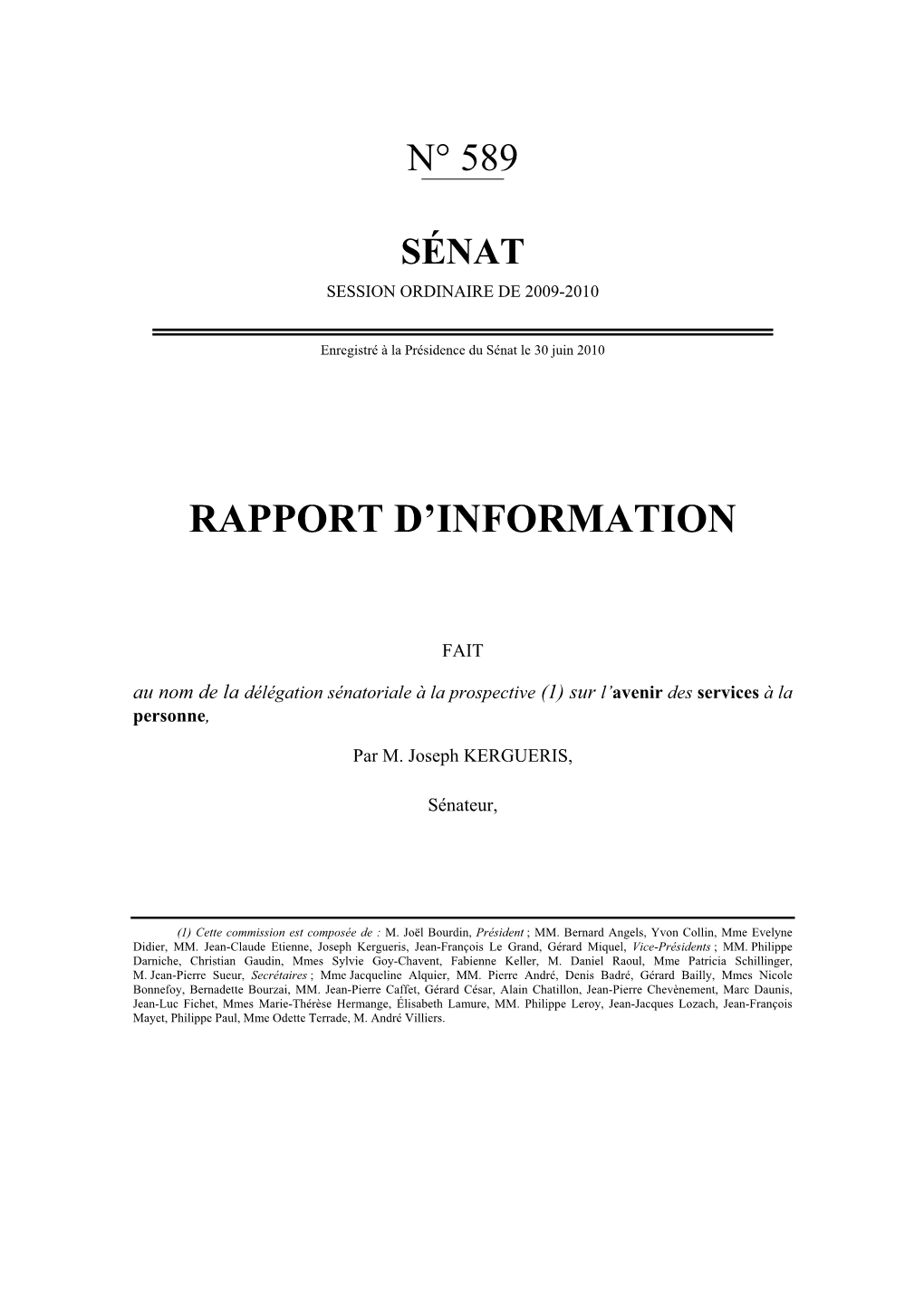 Rapport D'information