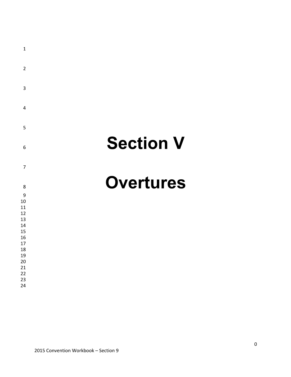 Section V Overtures