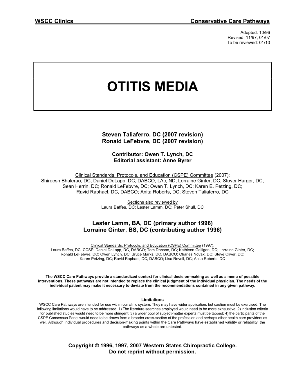 Otitis Media