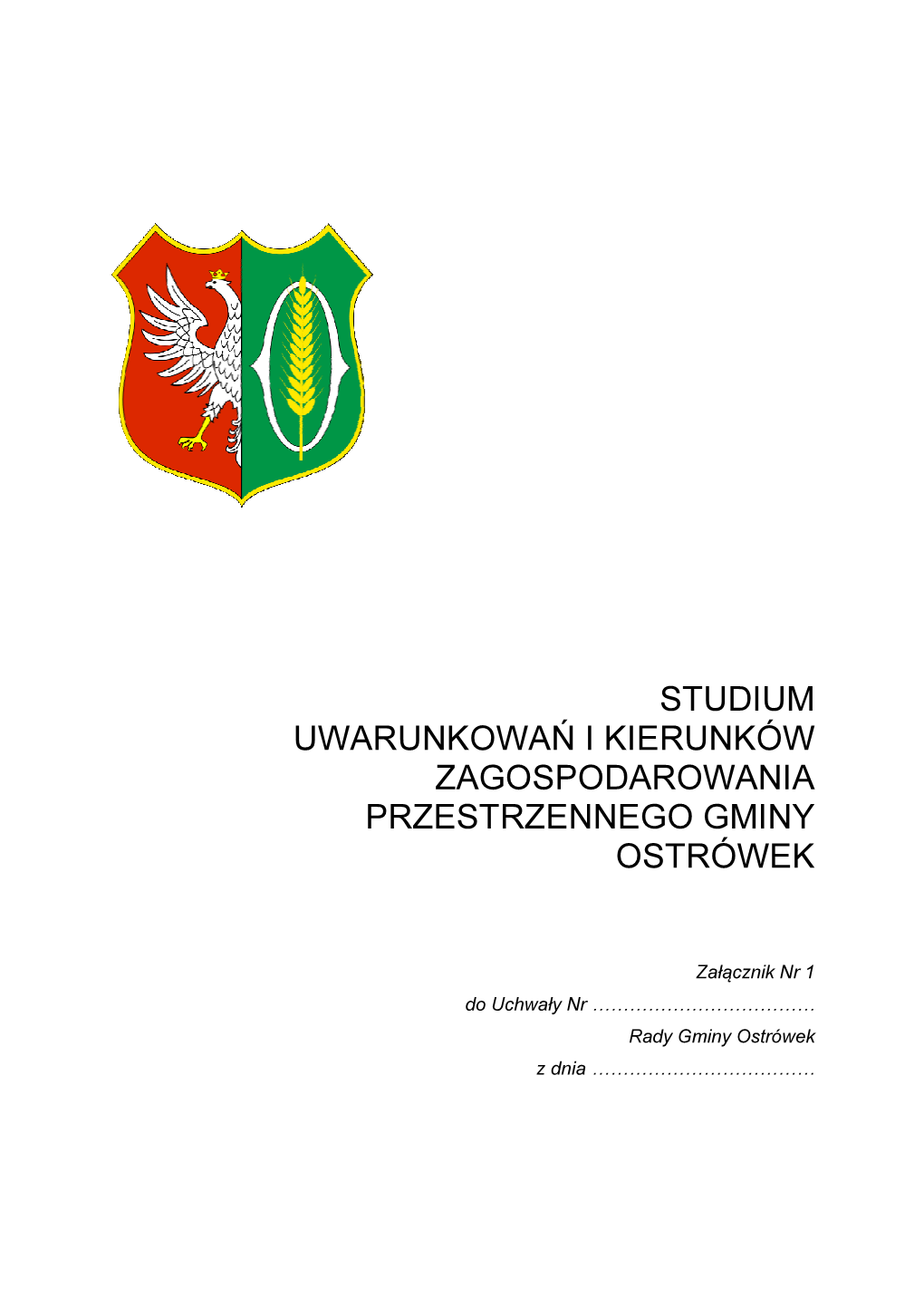 Studium Uwarunkowań I Kierunków Zagospodarowania Przestrzennego Gminy Ostrówek