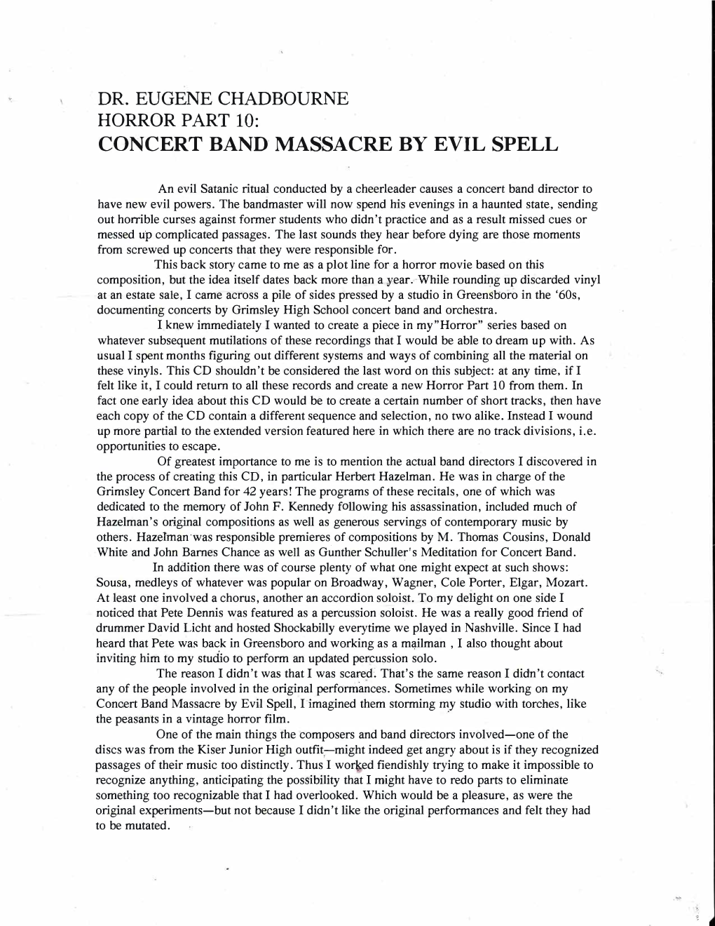 Concert Band Massacre by Evil Spell