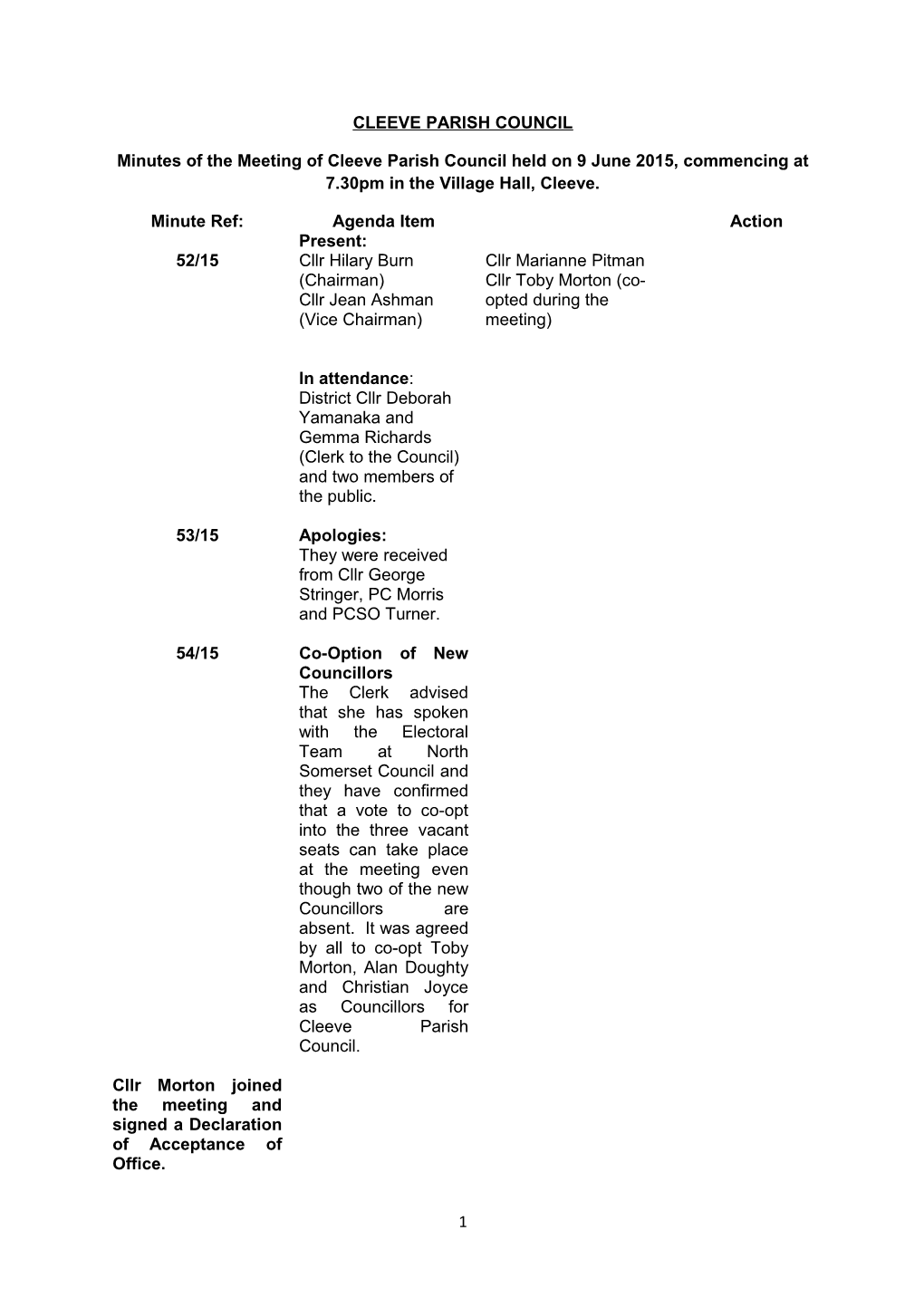 Cleeve Parish Council