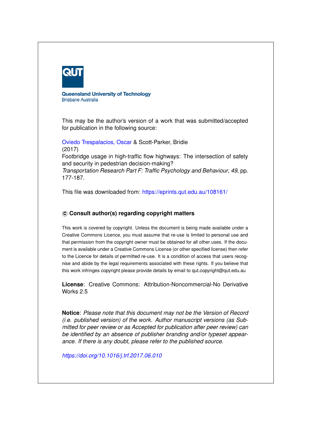 Footbridge Usage in High-Traffic Flow Highways EPRINTS.Pdf