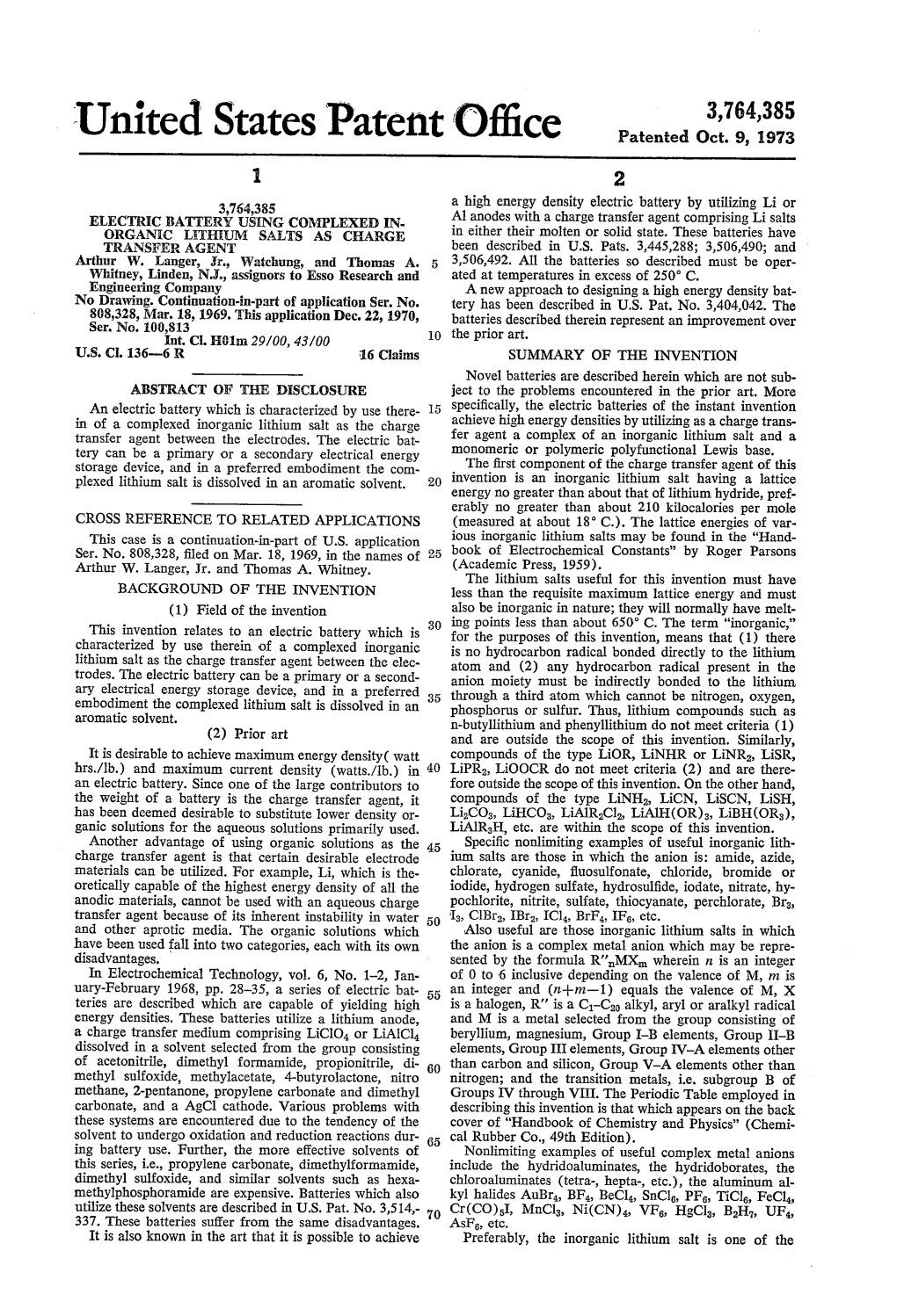 United States Patent Office Patented Oct