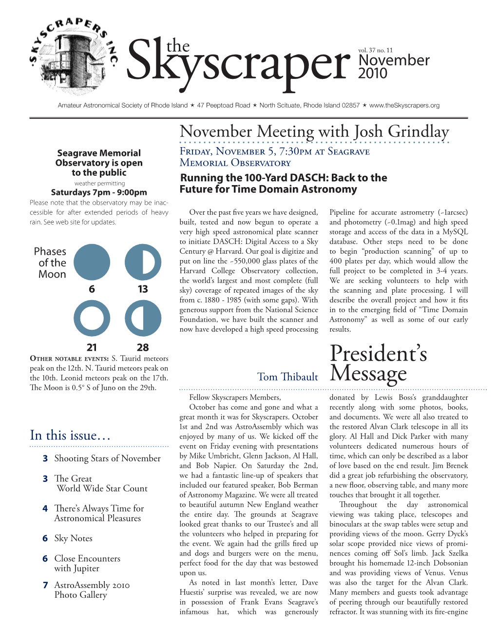 Newsletter Archive the Skyscraper November 2010