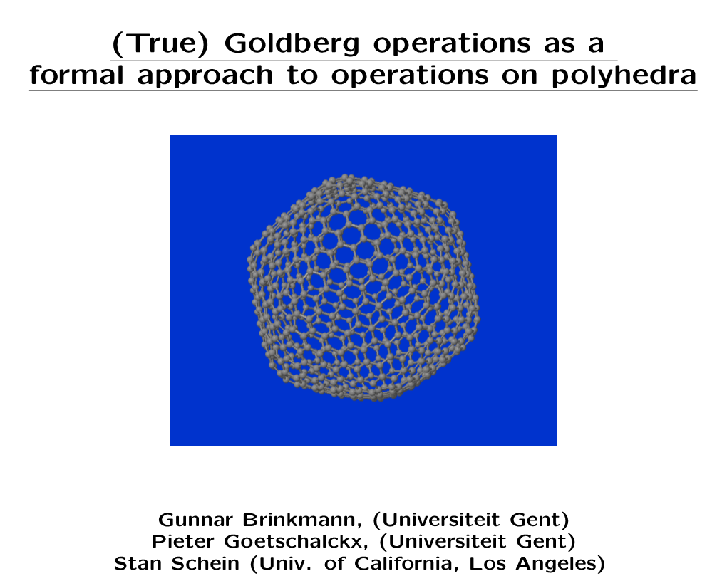 Goldberg Operations As a Formal Approach to Operations on Polyhedra