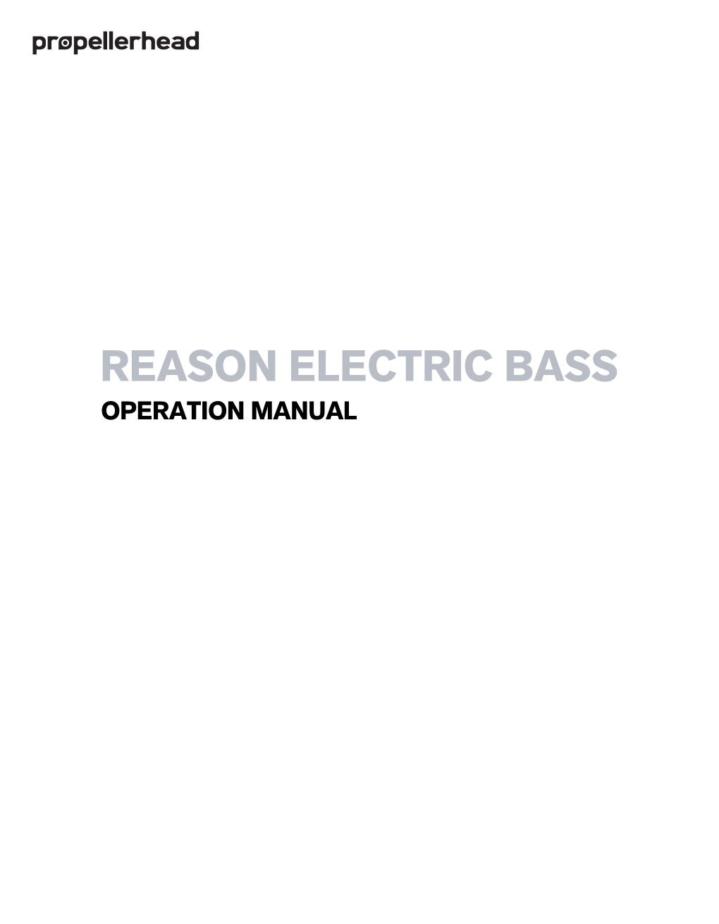 Reason Electric Bass Operation Manual