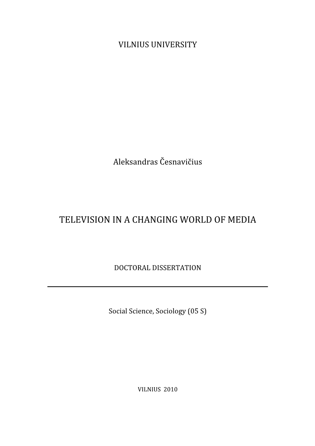 Television in a Changing World of Media