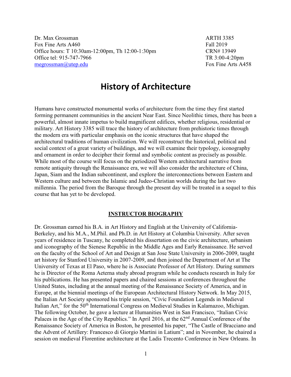 History of Architecture