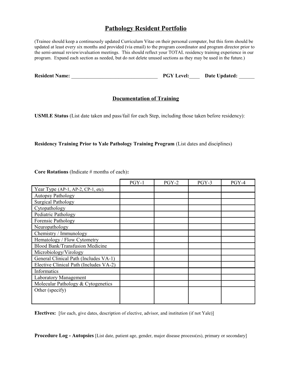 Pathology Resident Portfolio