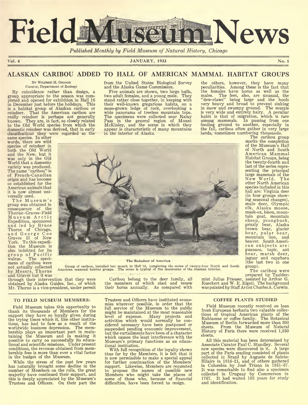 ALASKAN CARIBOU ADDED to HALL of AMERICAN MAMMAL HABITAT GROUPS by Wilfred H