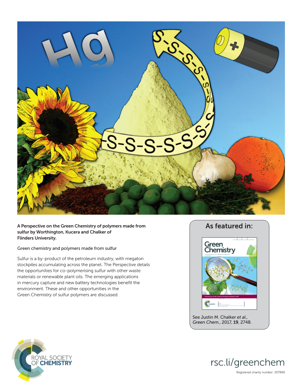 Green Chemistry and Polymers Made from Sulfur