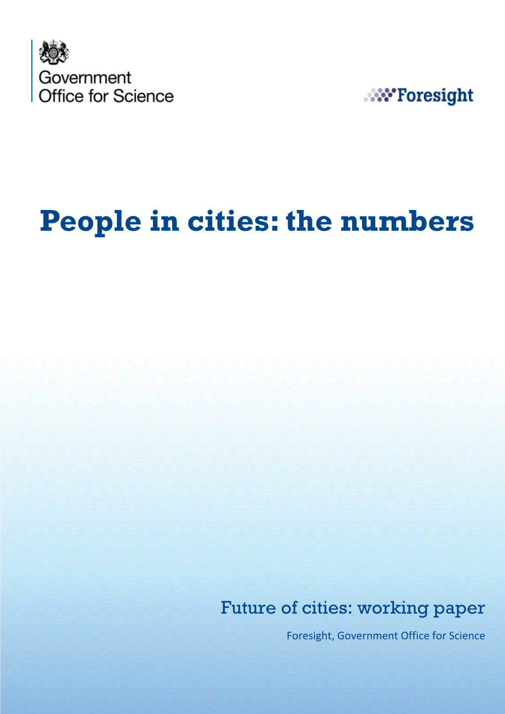 People in Cities: the Numbers