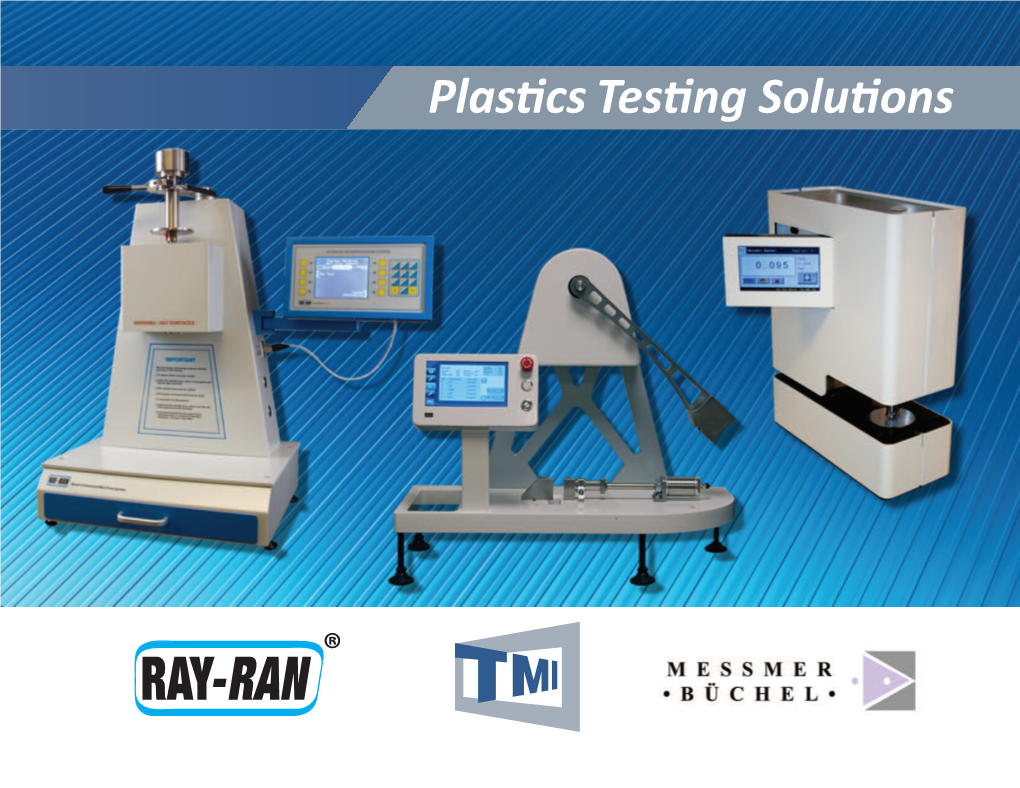 Plastics Testing Solutions Contents