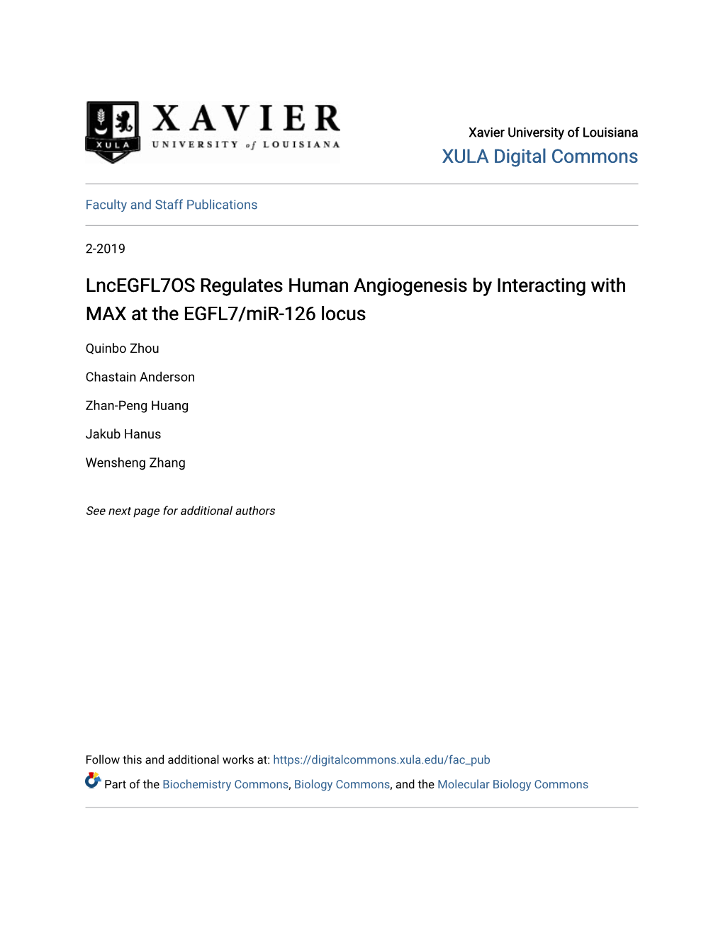 Lncegfl7os Regulates Human Angiogenesis by Interacting with MAX at the EGFL7/Mir-126 Locus