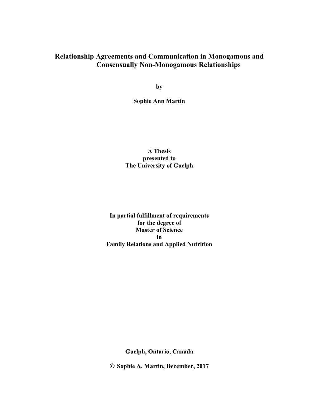 Relationship Agreements and Communication in Monogamous and Consensually Non-Monogamous Relationships