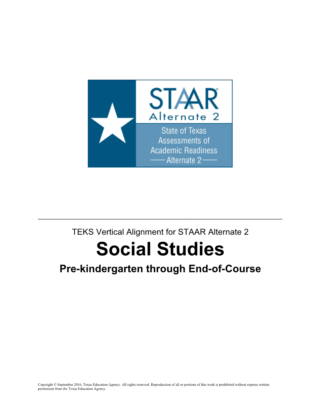 Social Studies STAAR TEKS Vertical Alignment 2 9.2014