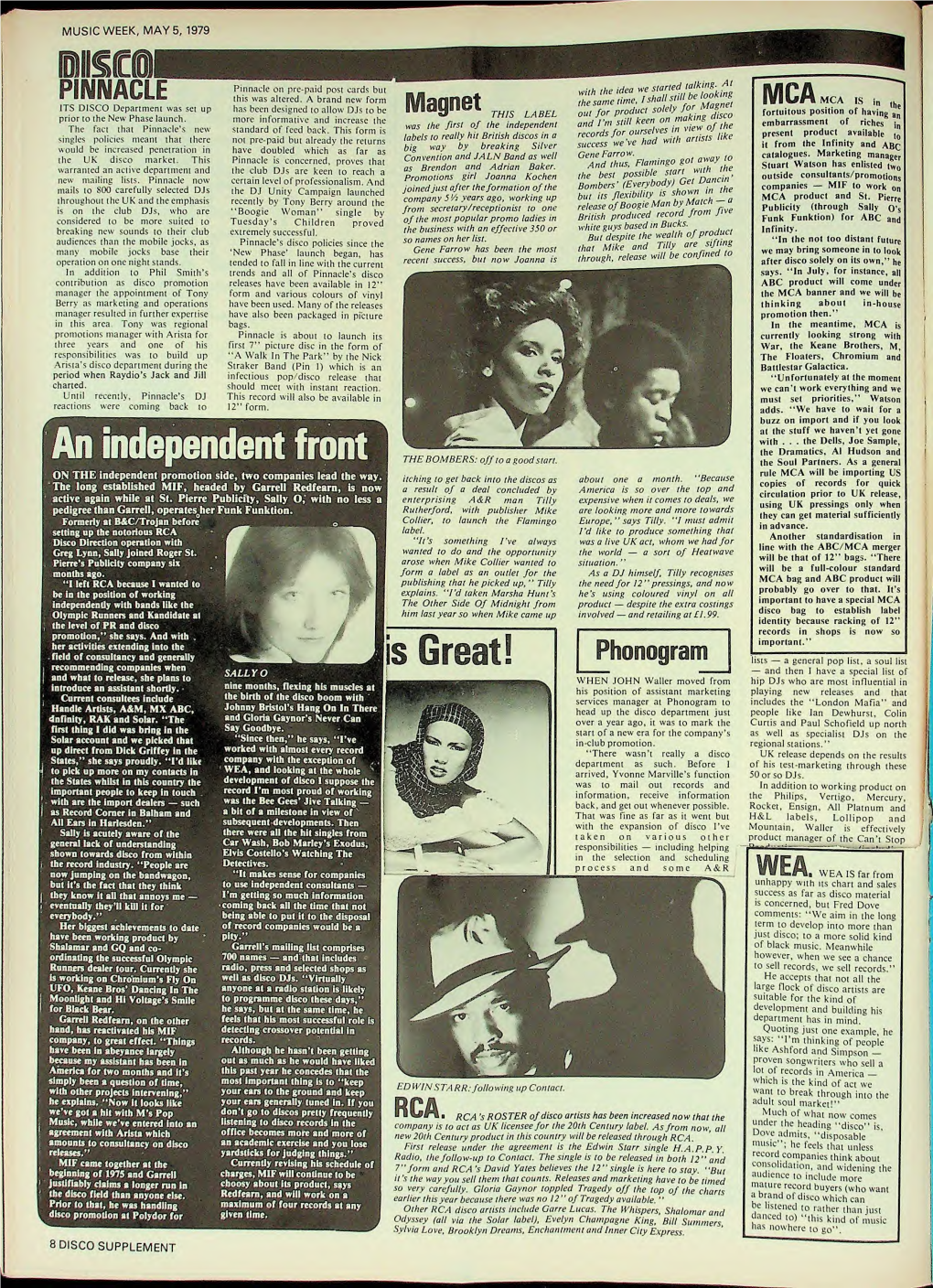 MUSIC WEEK, MAY 5, 1979 Iii^A PINNACLE ITS DISCO Dcpartmcni