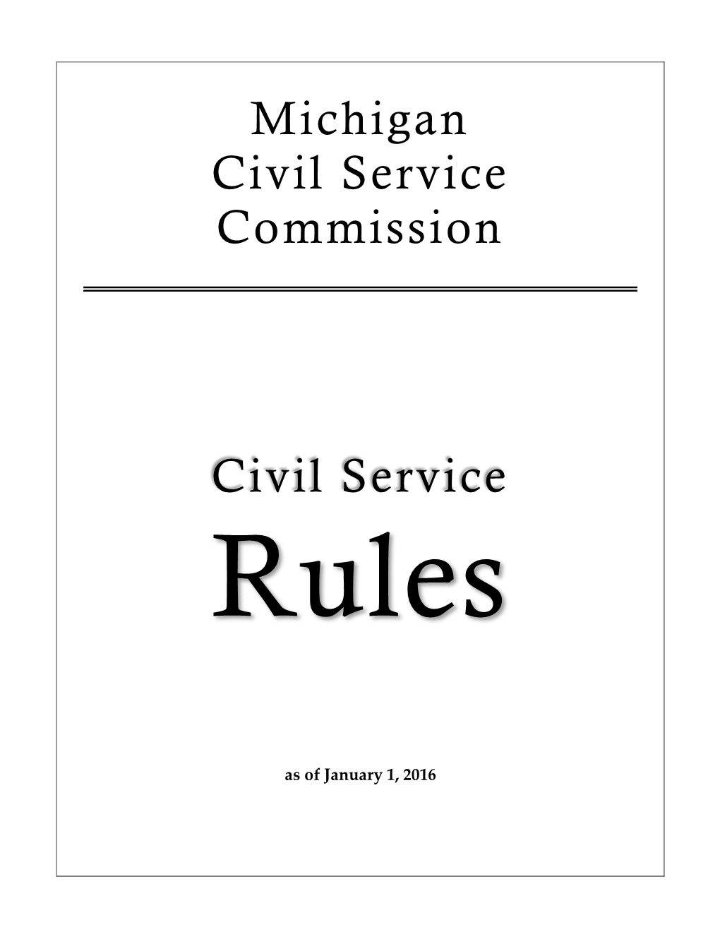 Civil Service Commission Rules