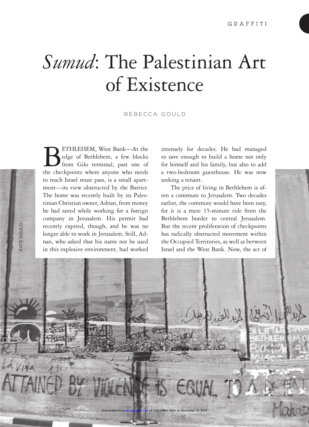 Sumud: the Palestinian Art of Existence