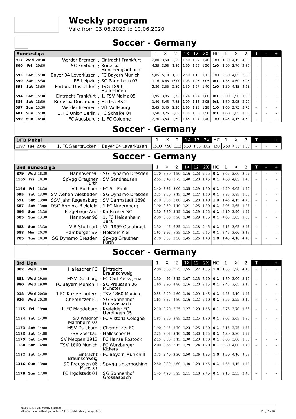 Weekly Program Soccer