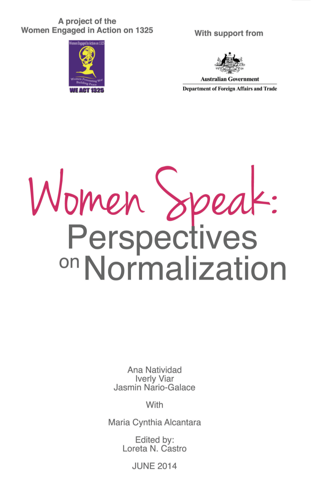 Women Speak:Perspectives on Normalization 1