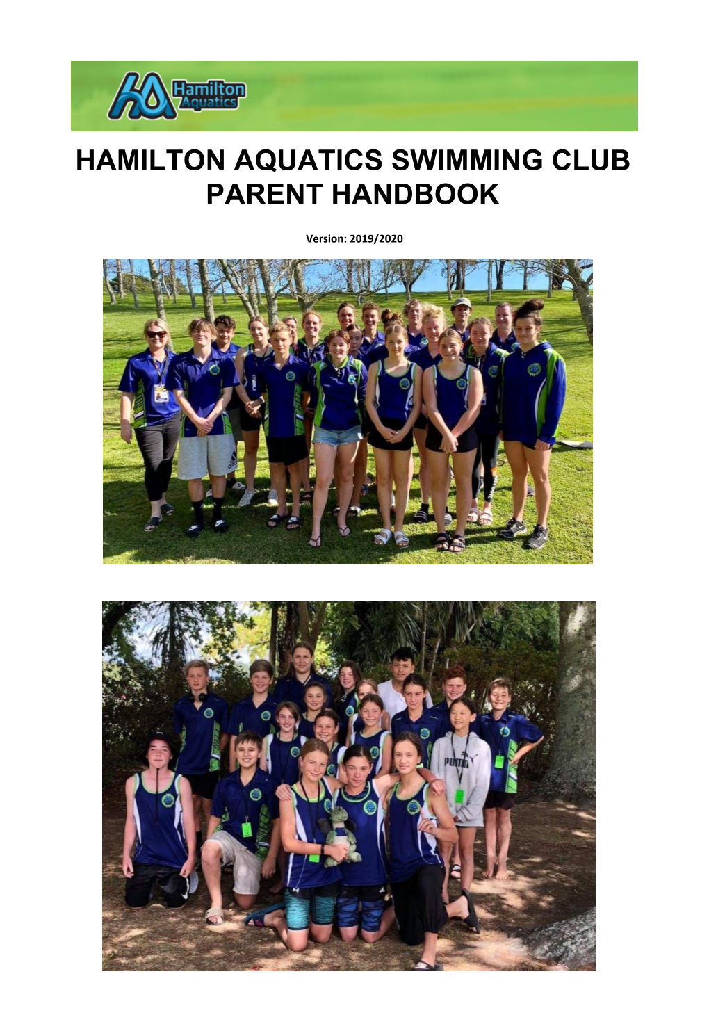 Hamilton Aquatics Swimming Club Parent Handbook